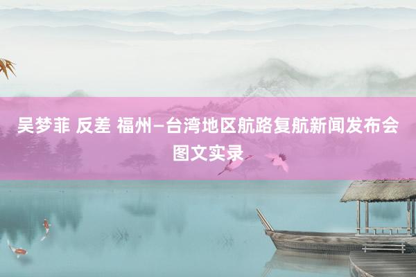 吴梦菲 反差 福州—台湾地区航路复航新闻发布会图文实录